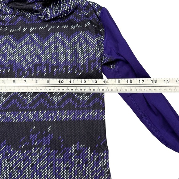 Nike Pro Hyperwarm Shirt Women's Small Purple Long Sleeve Turtleneck Top Aztec - Picture 5 of 6